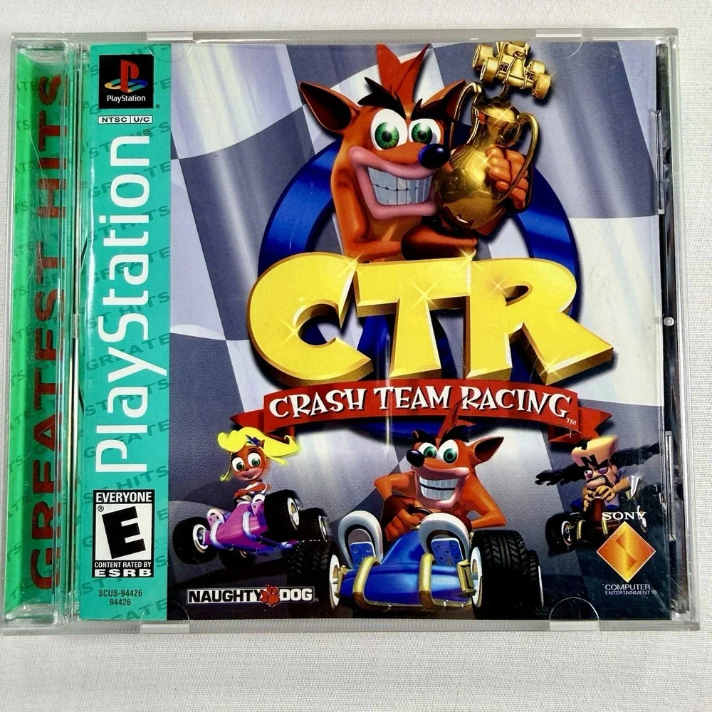 CTR Crash Team Racing PS1 1999 Greatest Hits Case and Manual ONLY SCUS-94426
